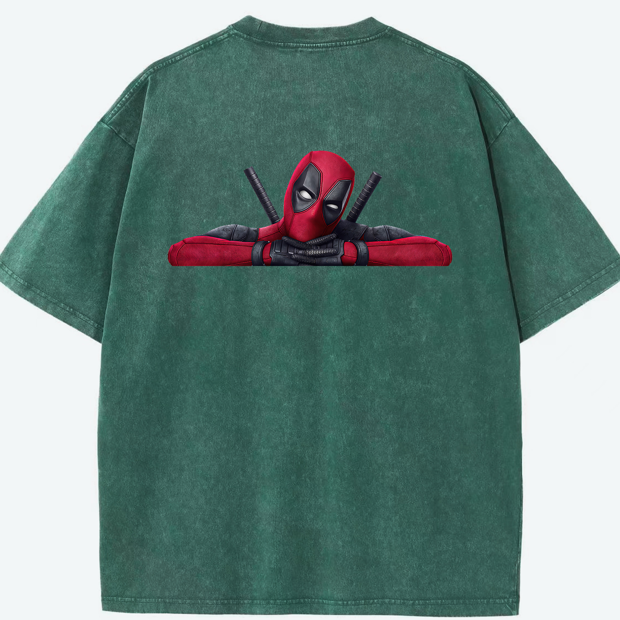 （画像用） Deadpool デッドプール 綿100% ヴィンテージ風 半袖Tシャツ（背面プリント）
